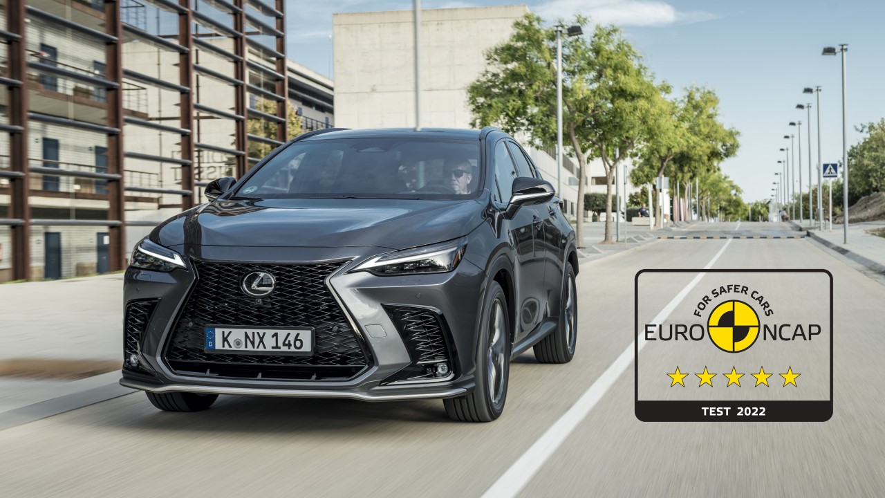 NOWY LEXUS NX OTRZYMAŁ MAKSYMALNE PIĘĆ GWIAZDEK W NIEZALEŻNYCH TESTACH BEZPIECZEŃSTWA EURO NCAP