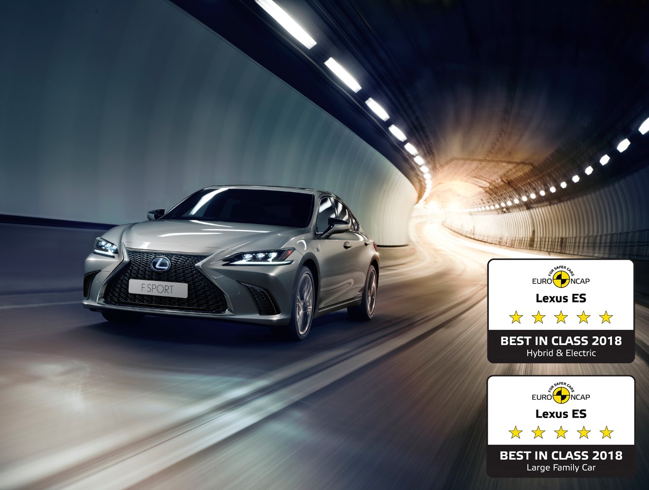 NOWY LEXUS ES OTRZYMAŁ DWIE NAGRODY BEST IN CLASS PRZYZNANE PRZEZ EURO NCAP