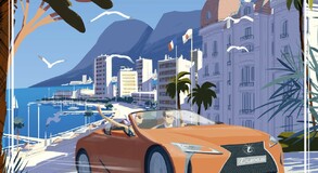 LEXUS LC CONVERTIBLE RETRO TRAVEL POSTER