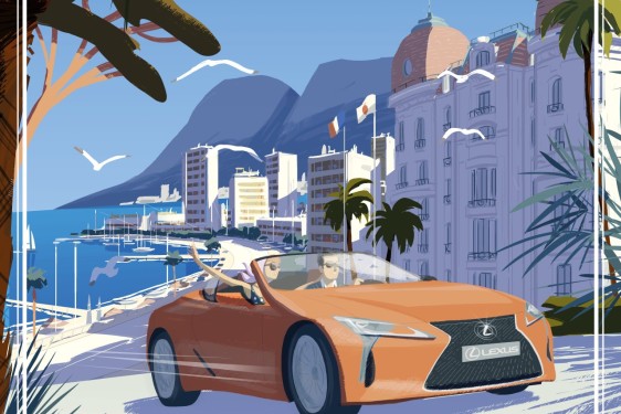 LEXUS LC CONVERTIBLE RETRO TRAVEL POSTER