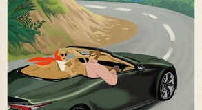 LEXUS LC CONVERTIBLE RETRO TRAVEL POSTER