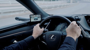 Digital Side-View Monitor on Lexus ES 300h luxury hybrid sedan