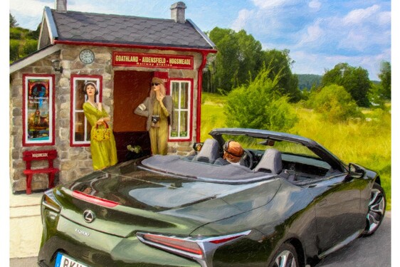 LEXUS LC CONVERTIBLE RETRO TRAVEL POSTER