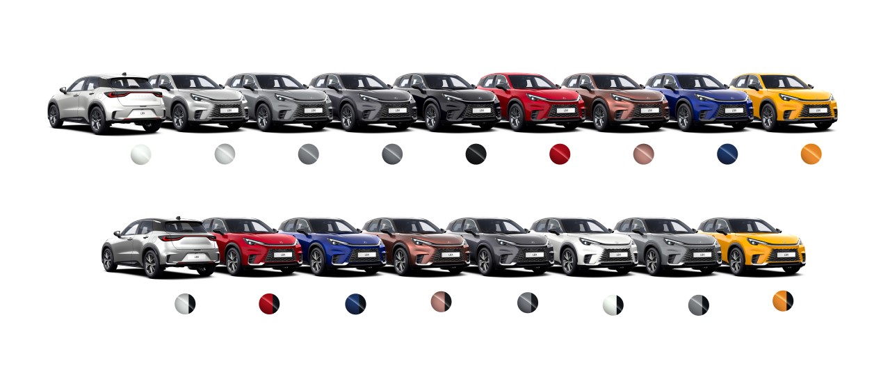 TAK LEXUS LBX SIĘ WYRÓŻNIA. 17 LAKIERÓW, 5 WERSJI, 7 TAPICEREK