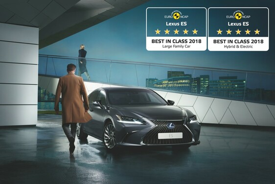 NOWY LEXUS ES OTRZYMAŁ DWIE NAGRODY BEST IN CLASS PRZYZNANE PRZEZ EURO NCAP